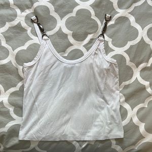 White tank with sleeve detailing